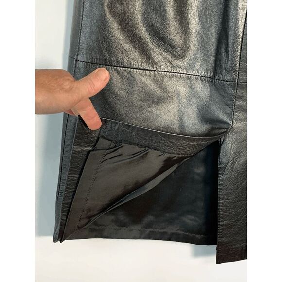 Diversity Women's Knee Length Genuine Leather Straight Skirt Black Size 6 - Picture 9 of 12